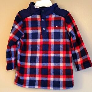 Tommy Hilfiger plaid pullover fleece sweater